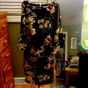 Calvin Klein Floral Black Dress